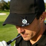 Personalised Crossed Clubs Golf Ball Magnetic Hat Clip Golf Ball Marker with Initial and Name Birthday Game Day Golf Club Gift for Golfer Golf Lover