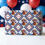 Papier d'emballage personnalisé Highland Cow American Flag avec nom Lot de 3 Cadeau d'anniversaire pour les Américains à l'occasion de la fête de l'Indépendance