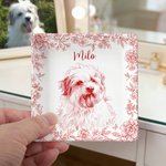 Henkilökohtainen Toile De Jouy Style Pet Portrait Keraaminen Trinket Korut Dish nimi syntymäpäivälahja lemmikkieläinten omistajalle