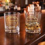 Personalised I Only Drink Spirits 10 oz Rock Whiskey Glass with Name and Year Father's Day Birthday Gift for Dad Man