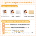 Carte à jouer personnalisée avec photo nom et date - Boîte de rangement à choix - Cadeau fête de famille Saint-Valentin pour couple amis famille