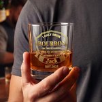 Personalised I Only Drink Spirits 10 oz Rock Whiskey Glass with Name and Year Father's Day Birthday Gift for Dad Man