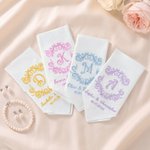 Personalised Wedding Initial Handkerchief with Embroidery Name and Date Bridal Shower Wedding Gift for Bride