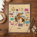Gepersonaliseerde Inspirerende Mama Quote Foto Bloemen Zachte Tassel Deken met Naam Home Sofa Decor Verjaardagscadeau voor Moeder Oma