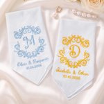 Personalised Wedding Initial Handkerchief with Embroidery Name and Date Bridal Shower Wedding Gift for Bride