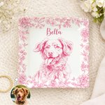 Henkilökohtainen Toile De Jouy Style Pet Portrait Keraaminen Trinket Korut Dish nimi syntymäpäivälahja lemmikkieläinten omistajalle