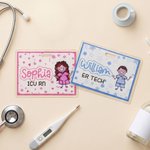 Badge d'identification en papier photo laminé avec nom Infirmière Semaine Cadeau d'anniversaire pour Infirmière Médecin Personnel Médical