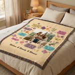 Gepersonaliseerde Inspirerende Mama Quote Foto Bloemen Zachte Tassel Deken met Naam Home Sofa Decor Verjaardagscadeau voor Moeder Oma