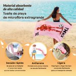 Toalla de playa personalizada de secado rápido con silueta de futbolista nombre y número regalo de vacaciones de verano para amantes del fútbol