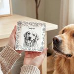 Henkilökohtainen Toile De Jouy Style Pet Portrait Keraaminen Trinket Korut Dish nimi syntymäpäivälahja lemmikkieläinten omistajalle