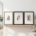 Personalized Watercolour Style Wedding Photo Canvas Prints with Name and Date Message Board Wall Decor Wedding Gift for Newlyweds