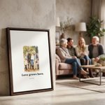 Personalized Watercolour Style Wedding Photo Canvas Prints with Name and Date Message Board Wall Decor Wedding Gift for Newlyweds