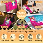Personalisierte Multicolor Cousin Crew schnell trocknende Strandtuch mit Namen Sommer Urlaub Strand Party Geburtstag Geschenk für Familie