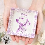 Henkilökohtainen Toile De Jouy Style Pet Portrait Keraaminen Trinket Korut Dish nimi syntymäpäivälahja lemmikkieläinten omistajalle