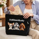 Personalised Cute Cartoon Pet Large Capacity Corduroy Tote Bag with Name Daily Use Commuting Travel Birthday Gift for Pet Owners