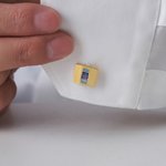 Personalised 1-4 Birthstones Set of 2 Rectangular Cufflinks Dainty Clothing Accessories Birthday Anniversary Christmas Gift for Father Family