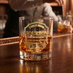 Personalised I Only Drink Spirits 10 oz Rock Whiskey Glass with Name and Year Father's Day Birthday Gift for Dad Man
