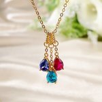 Henkilökohtainen 1-5 Drop muotoinen Birthstones kaulakoru Dainty korut äitienpäivä syntymäpäivälahja naisille Äiti Isoäiti
