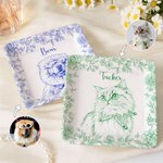 Henkilökohtainen Toile De Jouy Style Pet Portrait Keraaminen Trinket Korut Dish nimi syntymäpäivälahja lemmikkieläinten omistajalle
