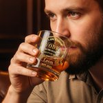 Personalised I Only Drink Spirits 10 oz Rock Whiskey Glass with Name and Year Father's Day Birthday Gift for Dad Man