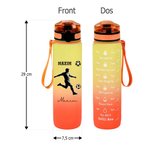 Bouteille étanche 1 litre personnalisée avec nom numéro et personnage sportif - Cadeau pour les amateurs de sport de balle