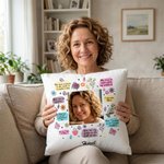 Personalizzato mamma citazione foto floreale morbido cuscino copertina con nome Home Sofa Decor regalo di compleanno per la mamma nonna