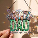 Adorno de sol acrílico personalizado con 1-12 nombres Día del Padre Regalo de cumpleaños para papá Abuelo