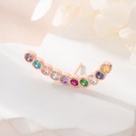 Personalisierte 3-12 Birthstones Single-Stud Ohrring Zierliche Schmuck Geburtstag Jahrestag Geschenk für Frauen