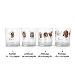 Verre à whisky 295 ml personnalisé avec 1 à 4 photos et noms de l’animal - Cadeau d'anniversaire et de Noël pour amateur d’animaux
