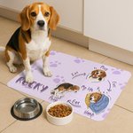 Tapis d'alimentation personnalisé en cuir PU avec nom Fournitures pour animaux Cadeau d'anniversaire pour les propriétaires de chiens