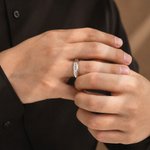 Personalised Sterling Silver Octagonal Family Ring with Engraved 1-8 Names Birthday Mother's Day Gift for Mom Family