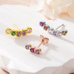 Personalisierte 3-12 Birthstones Single-Stud Ohrring Zierliche Schmuck Geburtstag Jahrestag Geschenk für Frauen