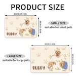 Tapis d'alimentation personnalisé en cuir PU avec nom Fournitures pour animaux Cadeau d'anniversaire pour les propriétaires de chiens