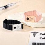 Personalisiertes medizinisches Symbol Wasserdichtes medizinisches Alarmarmband mit ID-Namensschild und Magnetband Tägliches Tragen Reise medizinisches Geschenk für Kind Patient