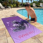 Personalisierte Dragon Birthstone Quick Dry Strandtuch mit Namen Outdoor Beach Party Wesentliche Geburtstagsgeschenk für Drachenliebhaber Kinder