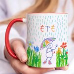Mug en céramique de 325 ml  personnalisé avec dessin d'enfant - Cadeaude Noël et d'anniversaire pour la famille