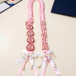 Personalized Class of 2026 Multi-Color Pearl Glitter Graduation Ribbon Lei with Name and Year Braided Senior Recognition Party Gift for Graduates