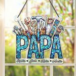 Adorno de sol acrílico personalizado con 1-12 nombres Día del Padre Regalo de cumpleaños para papá Abuelo