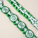 Personalized Class of 2026 Multi-Color Pearl Glitter Graduation Ribbon Lei with Name and Year Braided Senior Recognition Party Gift for Graduates