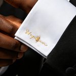 Personalized Simple Name Sterling Silver A Pair of Wedding Men Cufflinks Clothes Accessories Wedding Anniversary Gift for Groom Groomsman