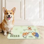 Tapis d'alimentation personnalisé en cuir PU avec nom Fournitures pour animaux Cadeau d'anniversaire pour les propriétaires de chiens
