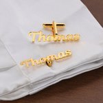 Personalized Simple Name Sterling Silver A Pair of Wedding Men Cufflinks Clothes Accessories Wedding Anniversary Gift for Groom Groomsman