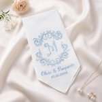 Personalised Wedding Initial Handkerchief with Embroidery Name and Date Bridal Shower Wedding Gift for Bride