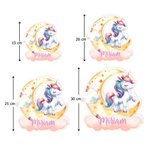 Luz nocturna LED acrílica personalizada de unicornio de fantasía luna soñadora y nubes decoración infantil regalo de cumpleaños para niñas
