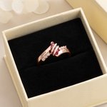 Personalized Graduation Birthstone Ring with Engraved Text and Zircons Graduation Gift for College High School Graduates