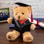 Oso de peluche graduación personalizado con birrete escudo escolar y nombre promoción 2026 regalo de graduación para niños graduados