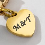 Gepersonaliseerde Blauwe Parel Hartbedel Boeket Clip met Tekst en Bloemen Kaart Iets Blauw Huwelijk Verloving Gift voor Bruid Bruidsmeisje