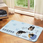 Tapis d'alimentation personnalisé en cuir PU avec nom Fournitures pour animaux Cadeau d'anniversaire pour les propriétaires de chiens