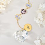 Personalisierte Forget-Me-Not Foto Herz Kristall Haustier Memorial Windspiel mit Namen Memorial Ornament Sympathie Jahrestag Geschenk für den Verlust von Haustier