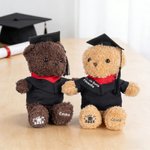Oso de peluche graduación personalizado con birrete escudo escolar y nombre promoción 2026 regalo de graduación para niños graduados